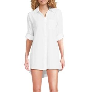 True Destinations Cotton Voile Coverup Shirt